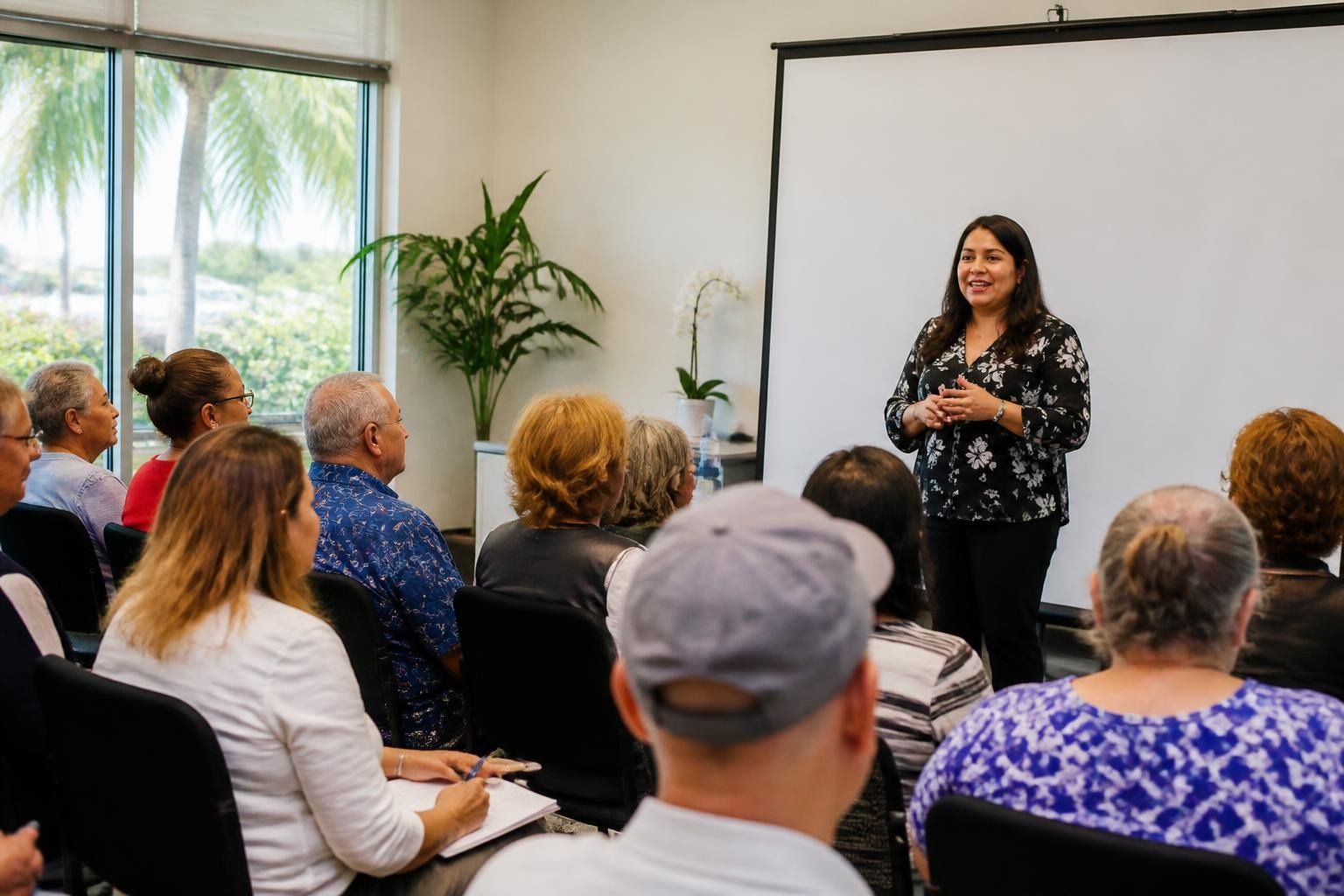 Seniors at a Medicare information seminar